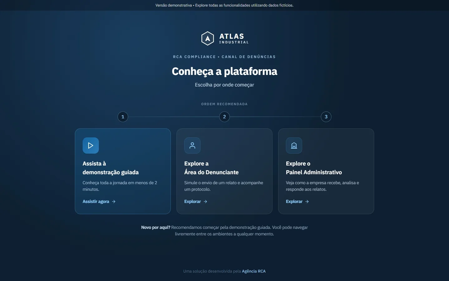 Demonstração do Canal de Denúncias