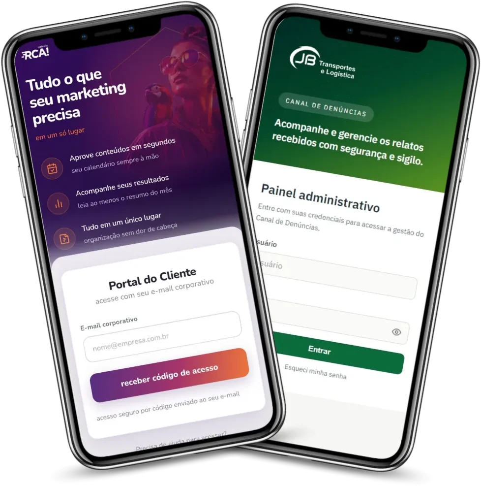 Portal do Cliente e Canal de Denúncias abertos no celular